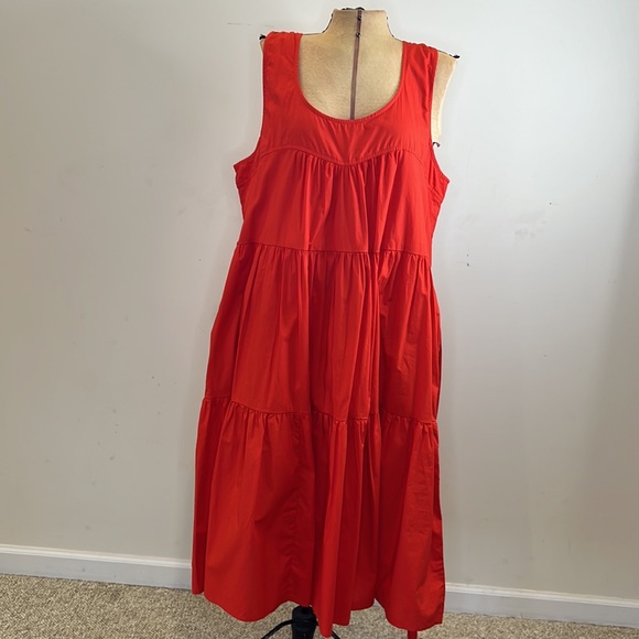 NWT Roller Rabbit Sleeveless Red Tiered Midi Dress - Size XL - Picture 9 of 11